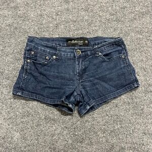Seductions Denim Shorts Womens Size 5 Dark Wash Low Rise Casual Stretch Mini
